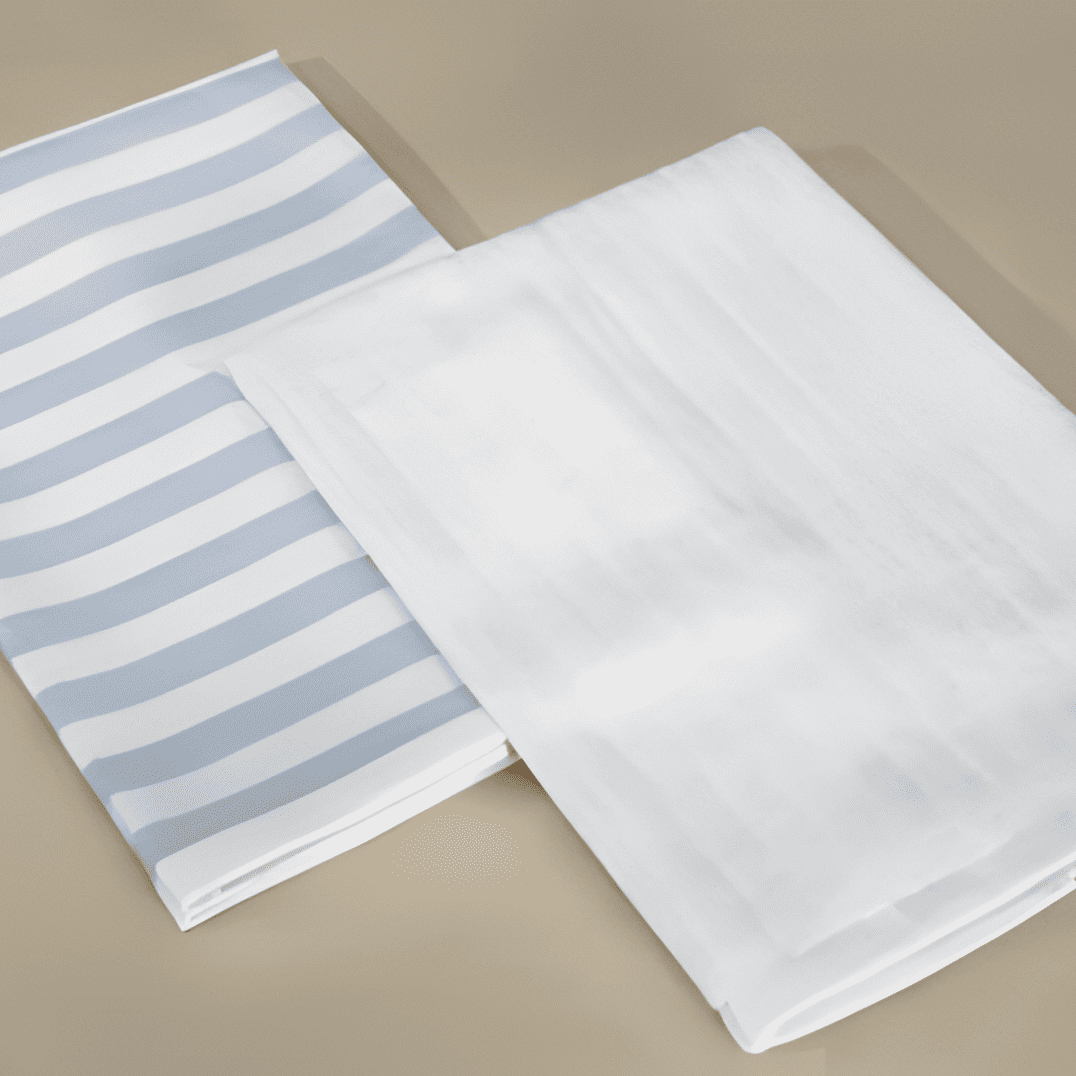 Set of 2 Kitchen Towel - Kita in white, featuring a full terry loop design on both sides for superior absorbency and a soft, durable texture