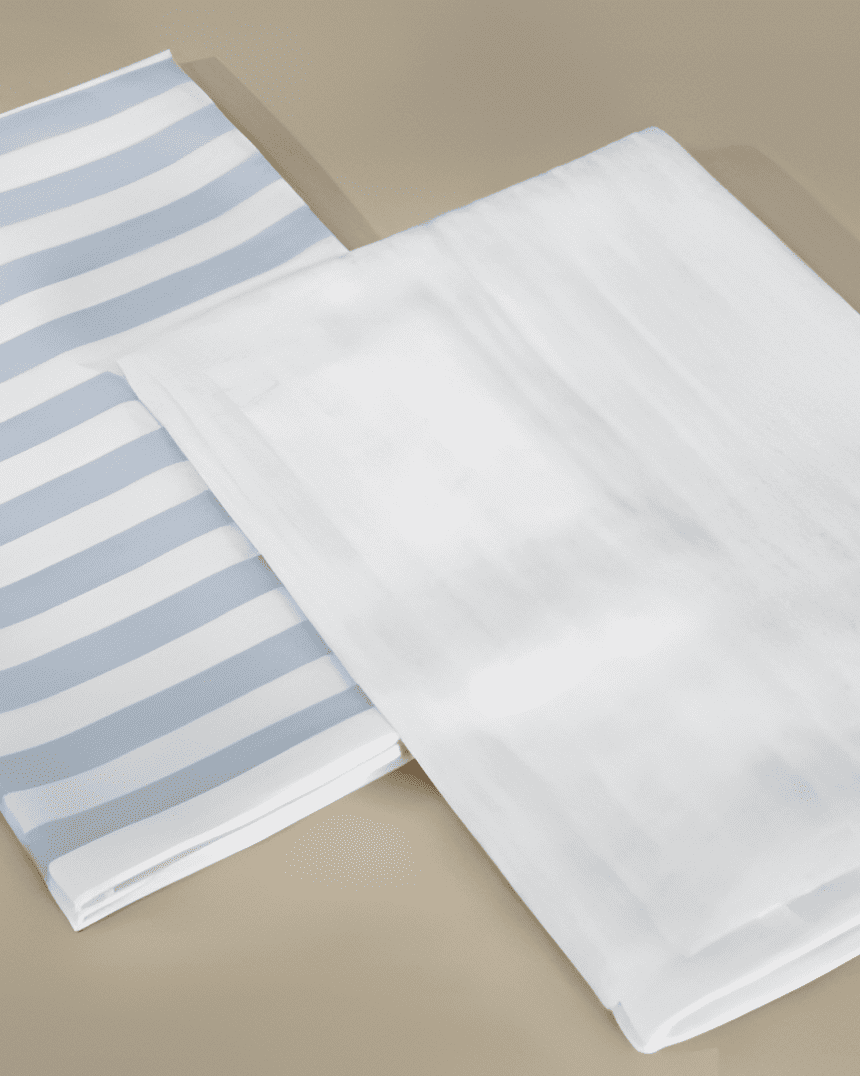 Set of 2 Kitchen Towel - Kita in white, featuring a full terry loop design on both sides for superior absorbency and a soft, durable texture