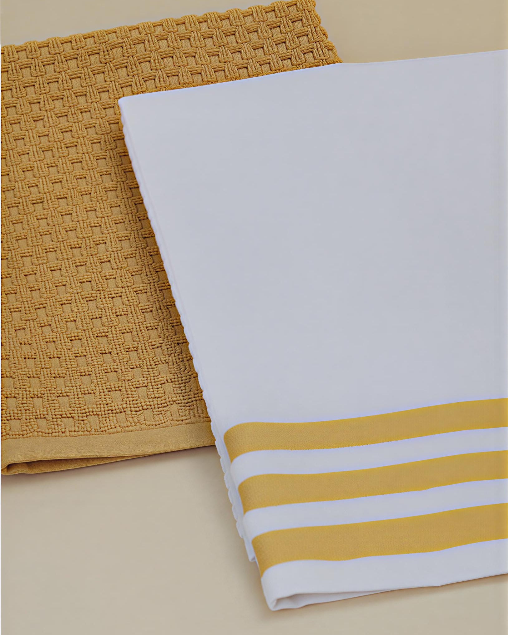 Kitchen Towel - Nova in a mix of yellow and white, made from soft cotton, offering high absorbency and a bright, lively touch to your kitchen