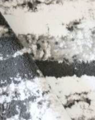 Stylish white bath rug with dark grey and silver highlights, delivering a bold and contemporary appearance for your bathroom space