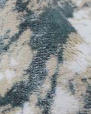 Refreshing aqua bath rug with ecru and beige, bringing a cool and tranquil touch to your bathroom