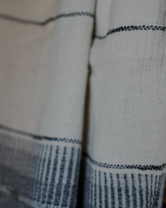 A close up shot of eco-friendly, ethical Palawan 220-gram Linen Hand Towel crafted by sustainable material