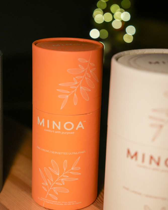 Plush Lite 500-Gram Aegean Cotton luxury bath towels guest bath and hand towel set neatly packaged in orange and white cylinder cases