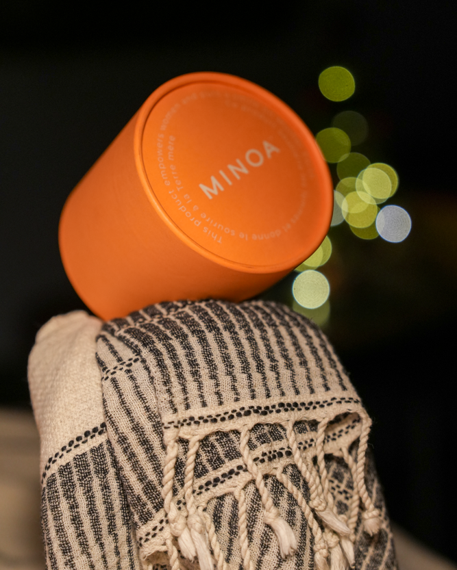 Luxury orange package for Palawan 220-gram Linen Hand Towel that supports circular economy