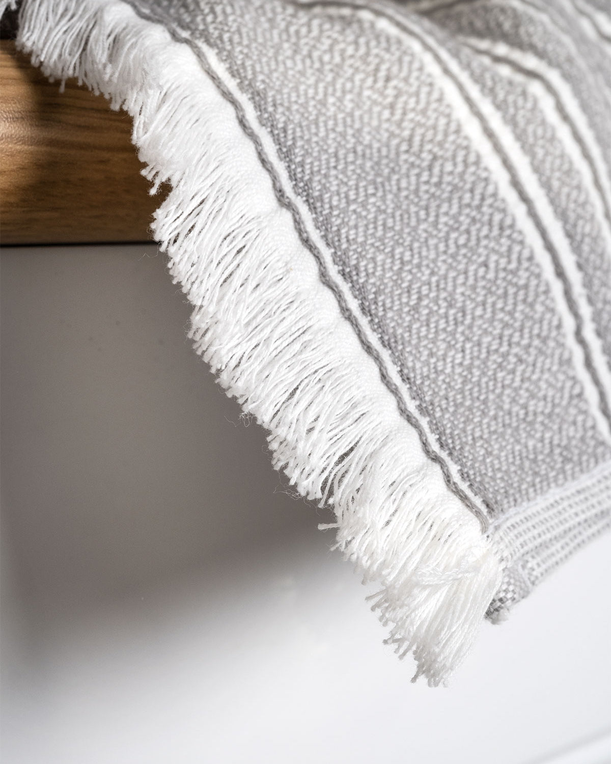 A close up shot of Silver Symphony Elis Organic Aegean Cotton Kitchen Towel crafted with natural, eco-friendly material