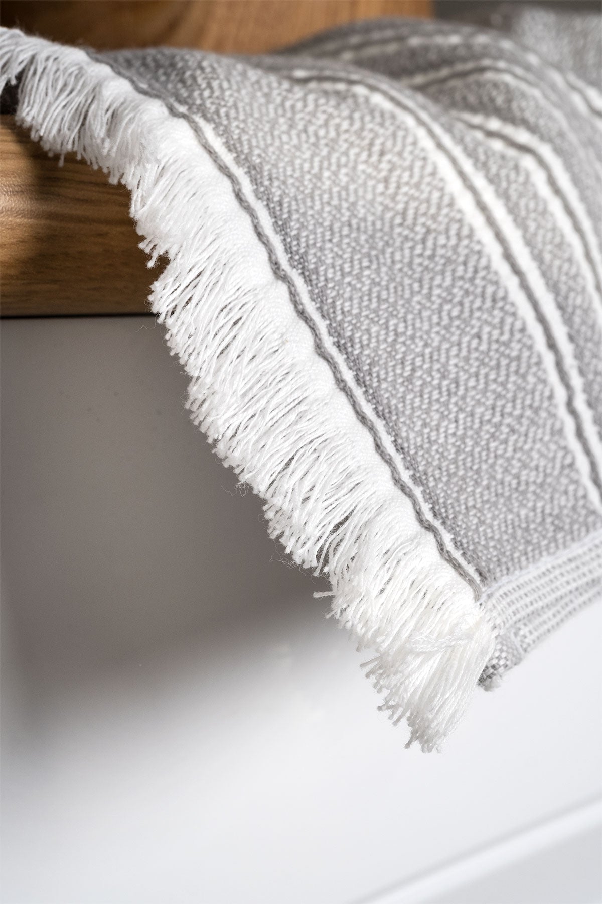 A close up shot of Silver Symphony Elis Organic Aegean Cotton Kitchen Towel crafted with natural, eco-friendly material