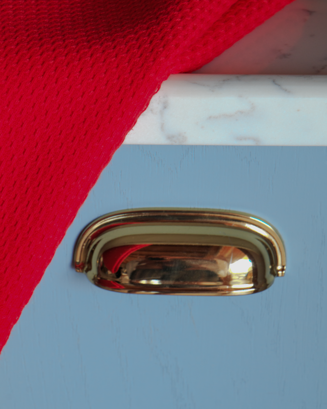 Close-up shot of the Elvin Organic Aegean Cotton Kitchen Towel set of 2 in Ruby Romance, highlighting the vibrant colour, soft texture, and high-quality organic cotton