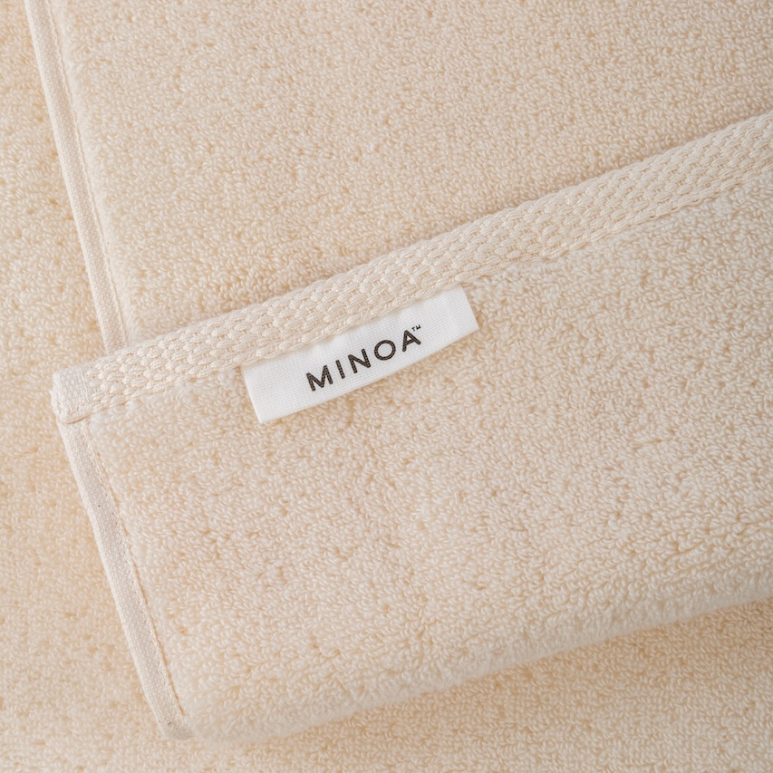 Minoa sustainable luxury Plush Lite Aegean Cotton large bath towel pack of four Pure n Raw luxury bath towels