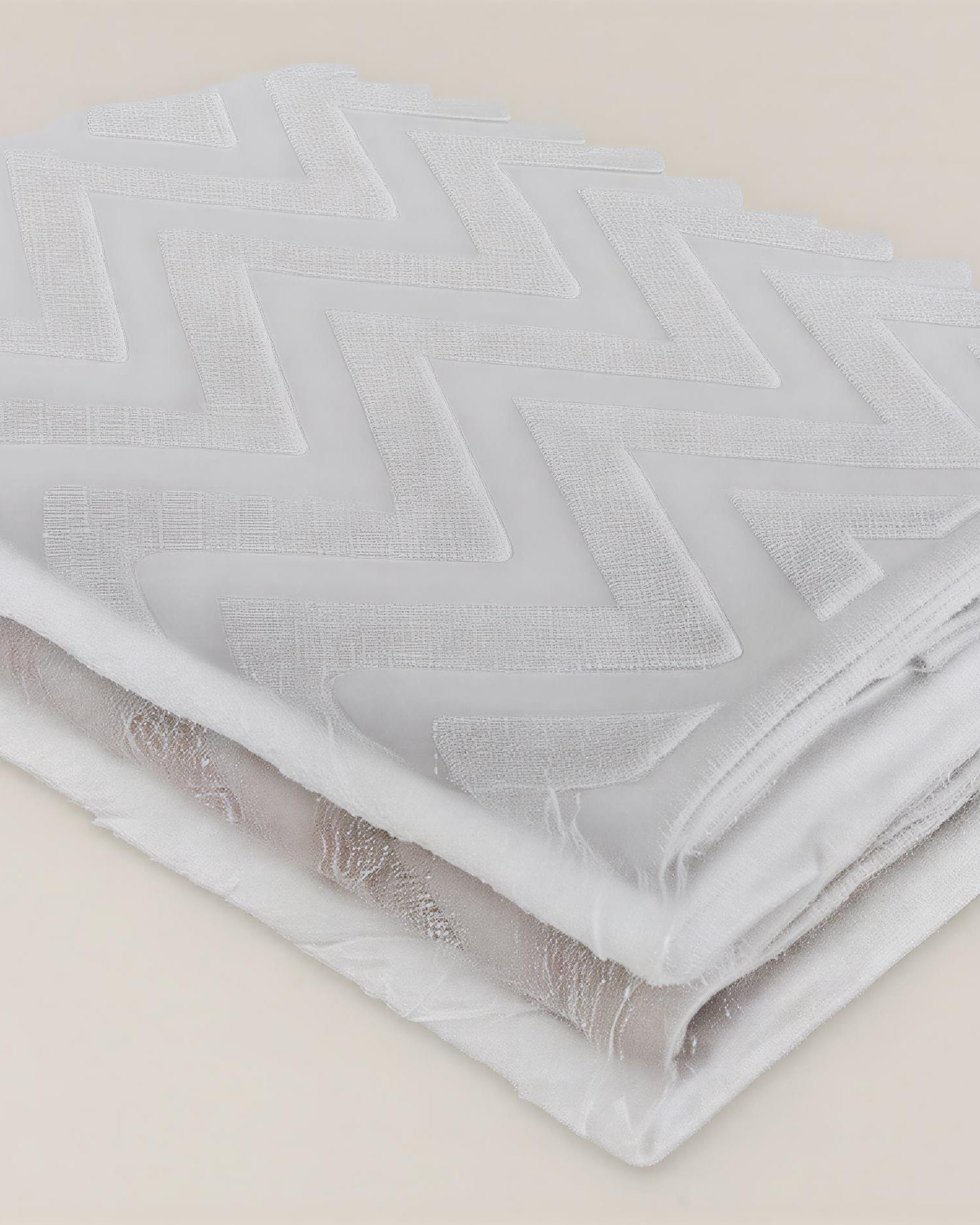 Re&Up 250-GSM Cotton Towel featuring a stylish chevron pattern, an organic cotton towel crafted from 75% pure cotton and 25% recycled fibres, providing a quick-dry and eco-friendly towel