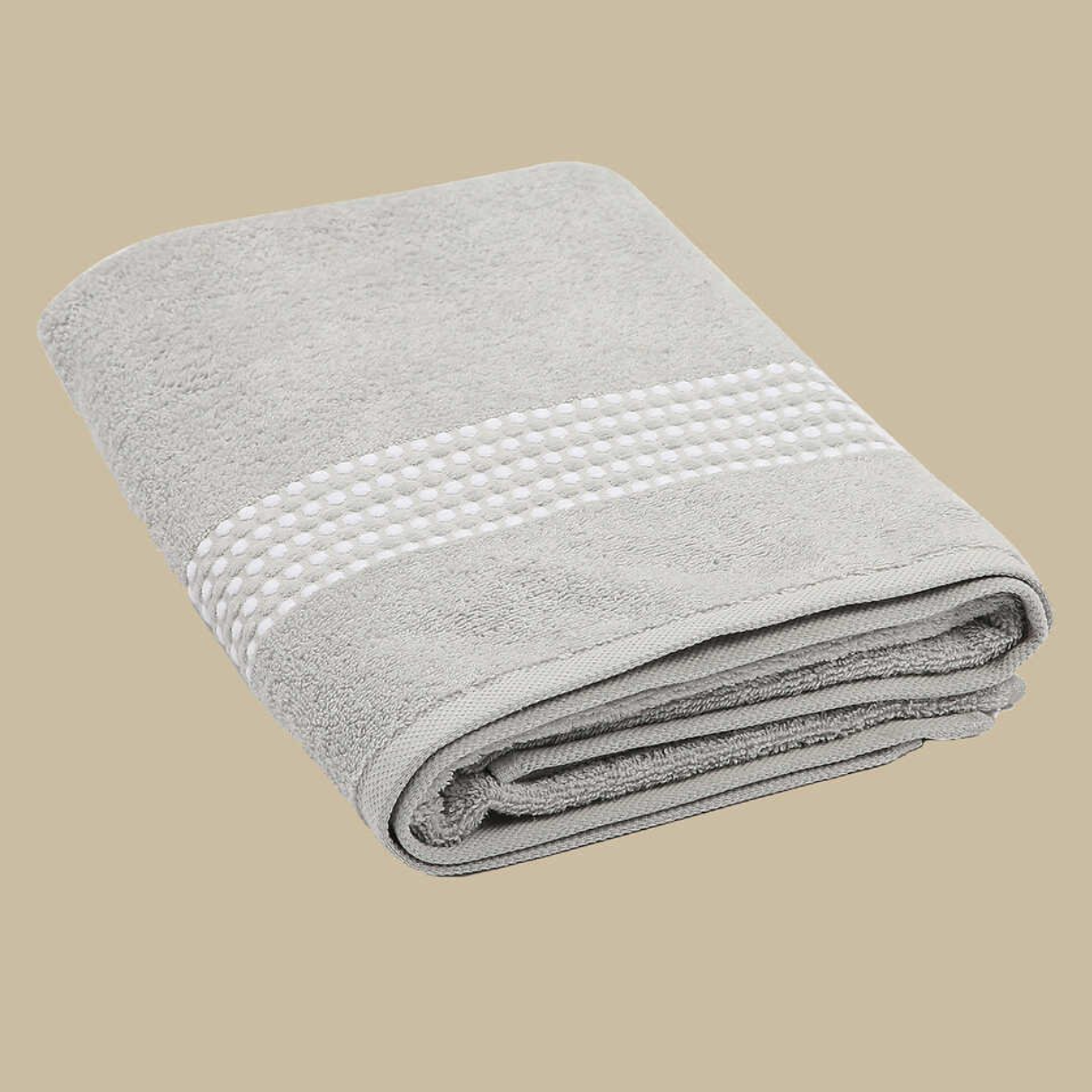 Classy 460-GSM Cotton/Viscose Towel in light grey, an organic cotton towel featuring a soft cotton-viscose blend for a stylish and cozy feel