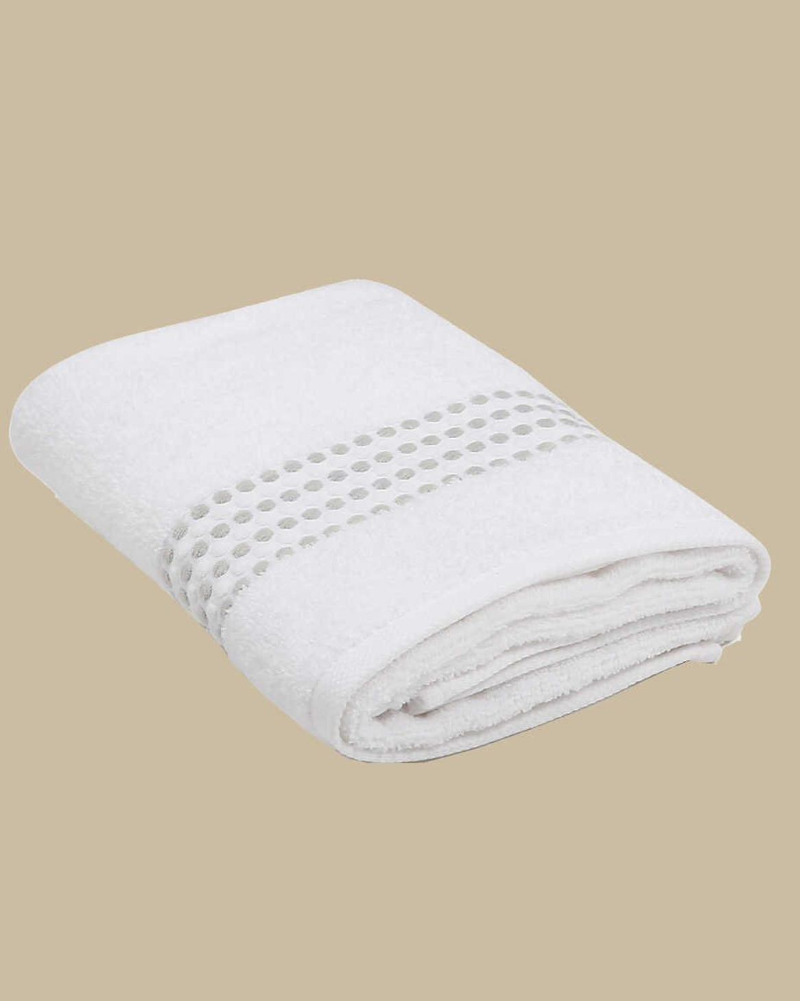 Classy 460-GSM Cotton/Viscose Towel in white, an organic cotton towel offering a soft, luxurious feel with excellent absorbency and a crisp, fresh look.
