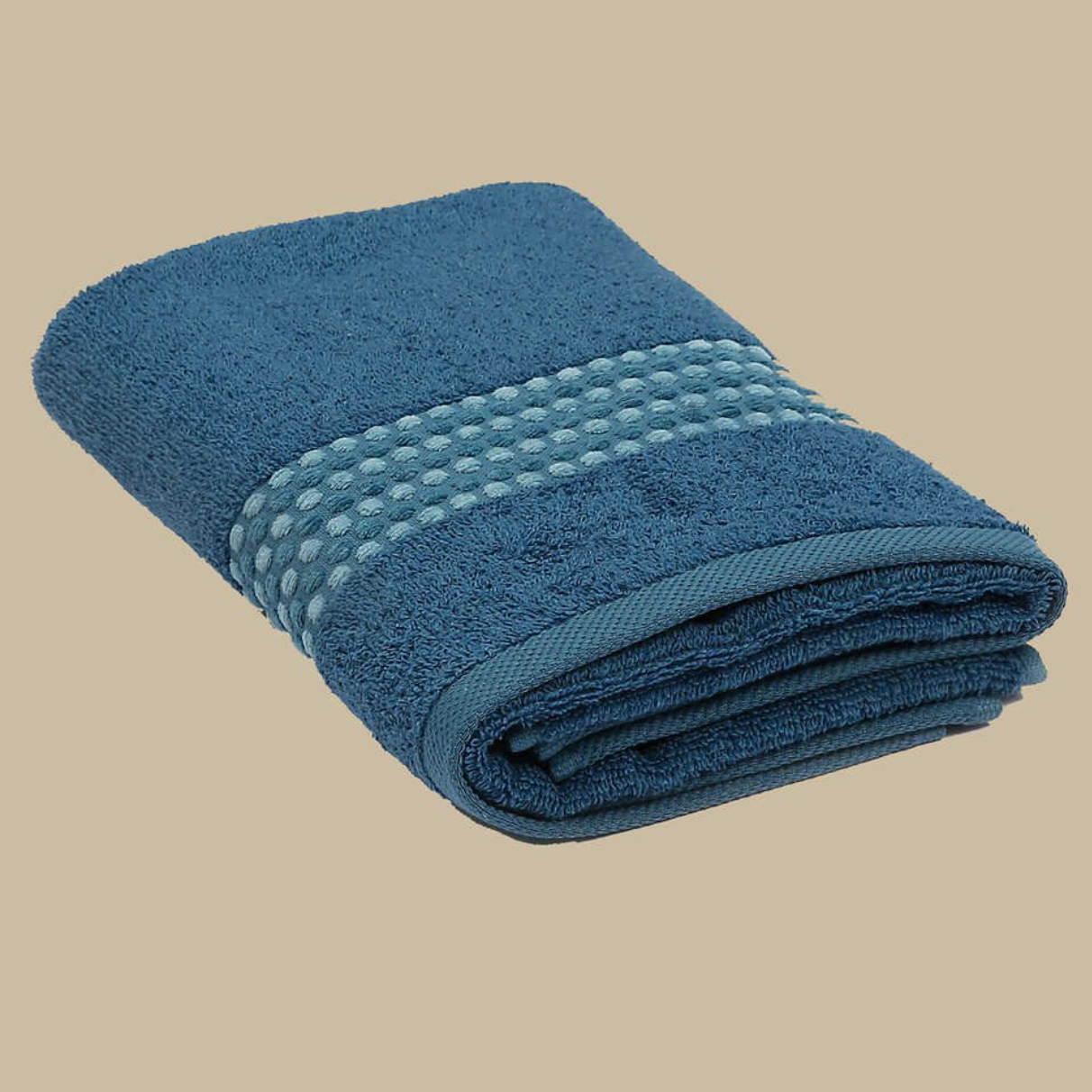 Classy 460-GSM Cotton/Viscose Towel in dark blue, an organic cotton towel offering a rich, absorbent texture with a deep, elegant colour