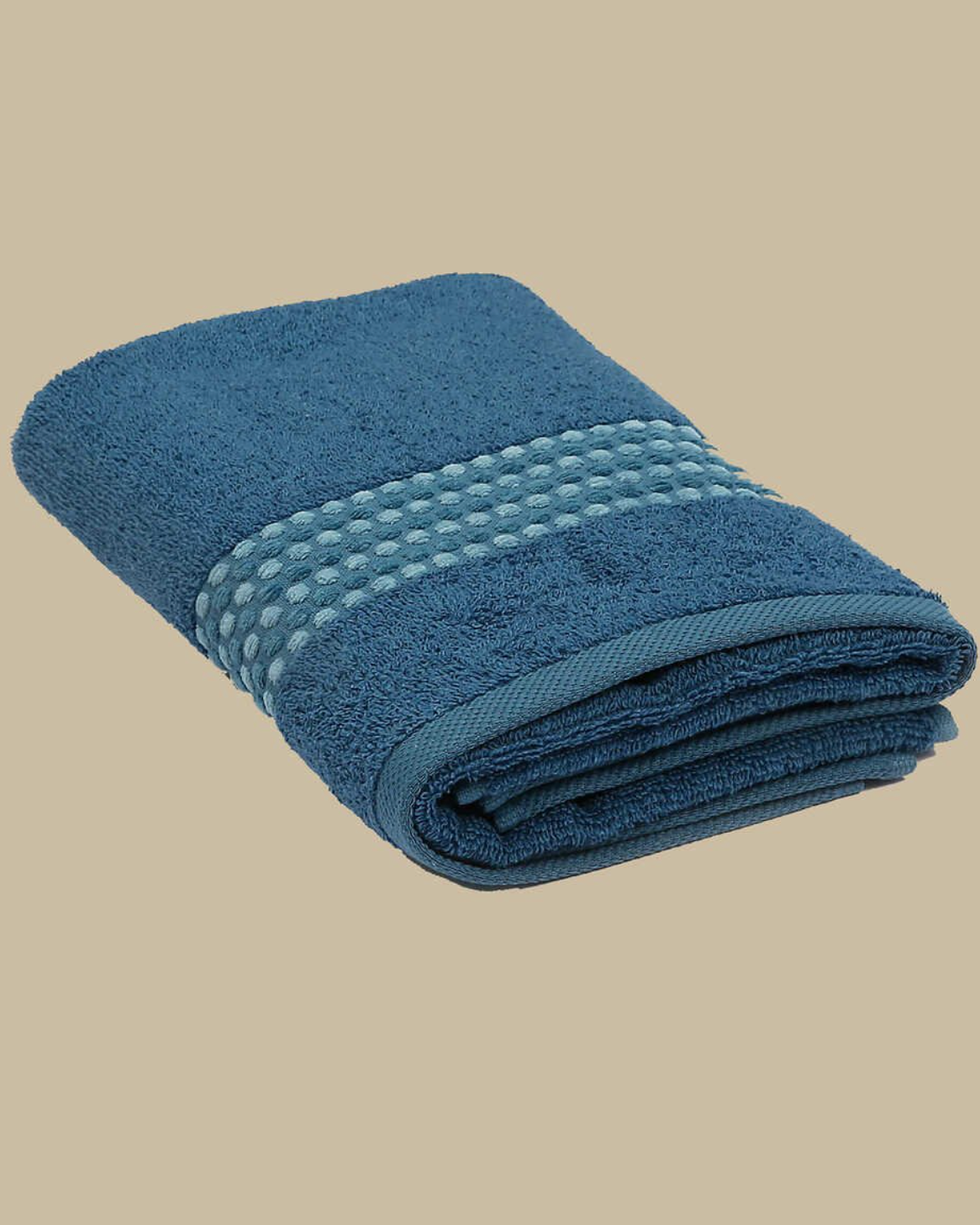Classy 460-GSM Cotton/Viscose Towel in dark blue, an organic cotton towel offering a rich, absorbent texture with a deep, elegant colour