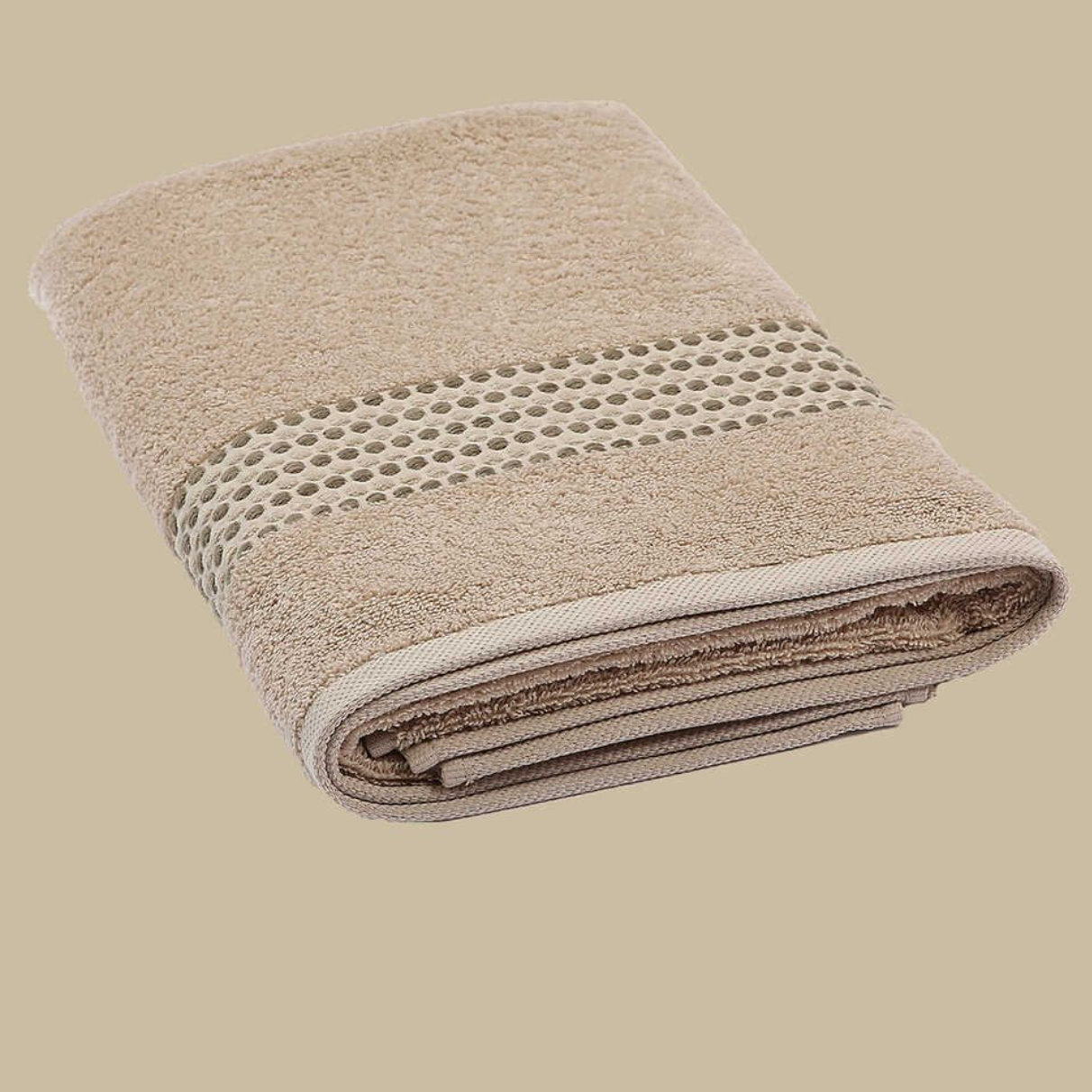 Classy 460-GSM Cotton/Viscose Towel in beige, an organic cotton towel providing a cozy, absorbent experience with a neutral, elegant tone