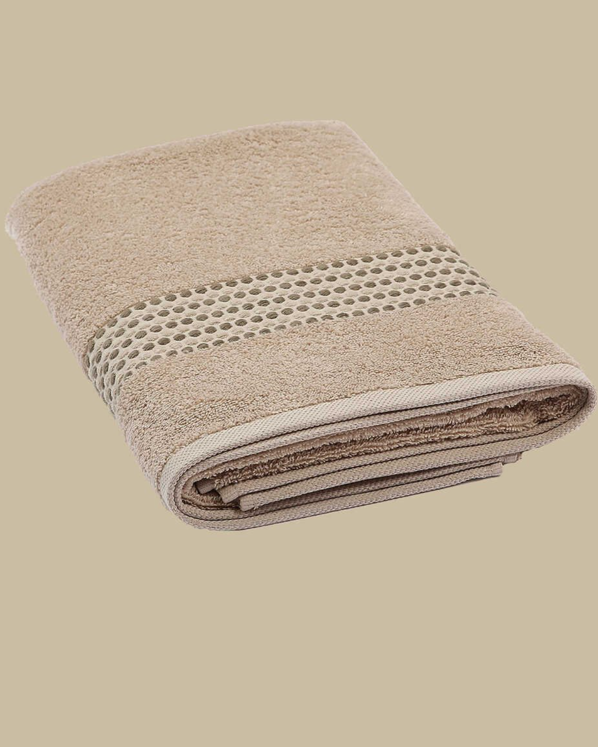 Classy 460-GSM Cotton/Viscose Towel in beige, an organic cotton towel providing a cozy, absorbent experience with a neutral, elegant tone