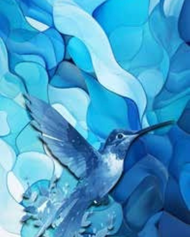 Digitally Printed Flat Woven Beach Towel with blue humming bird motifs