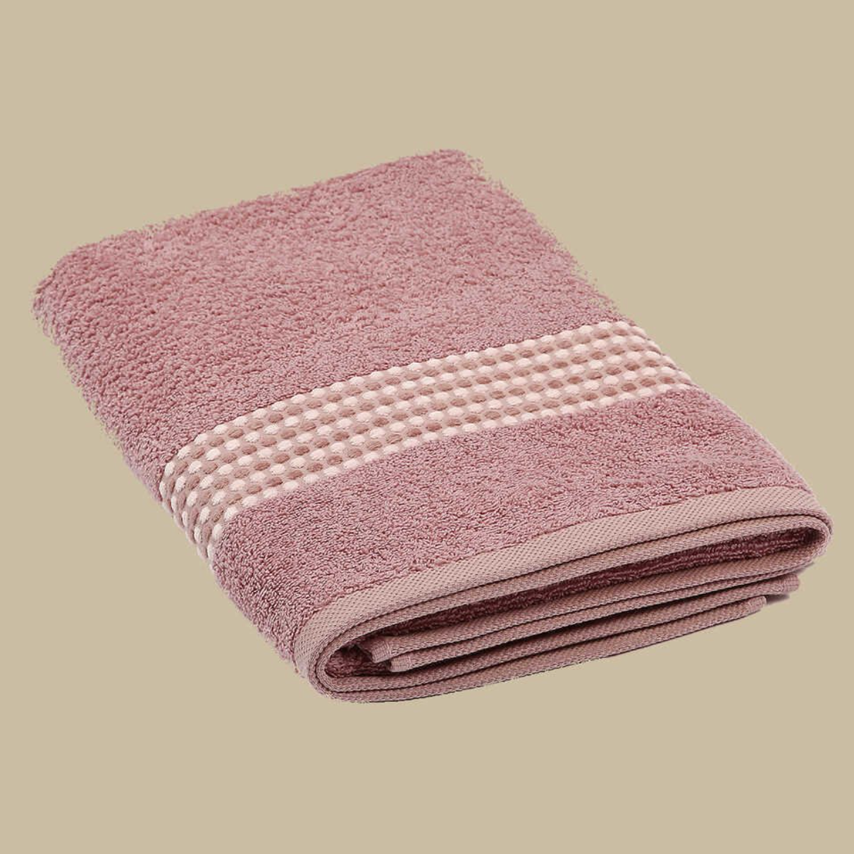 Classy 460-GSM Cotton/Viscose Towel in powder pink, an organic cotton towel offering a soft, plush texture with a gentle, pastel hue for a relaxing bath time