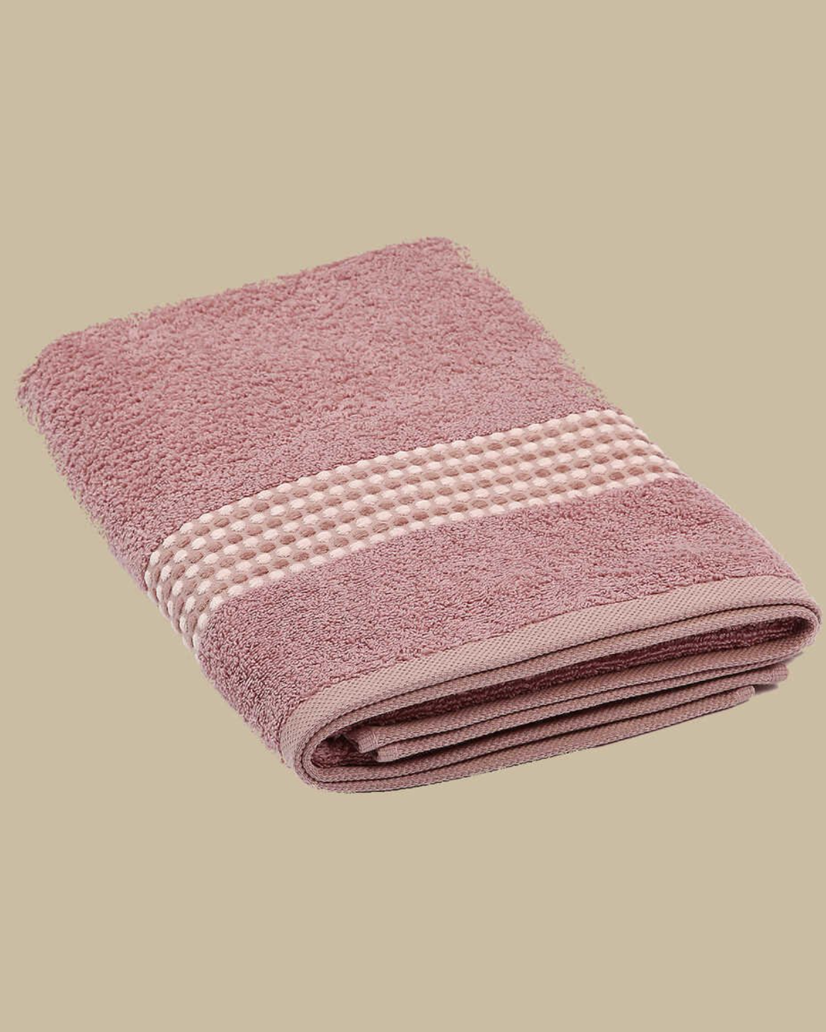 Classy 460-GSM Cotton/Viscose Towel in powder pink, an organic cotton towel offering a soft, plush texture with a gentle, pastel hue for a relaxing bath time
