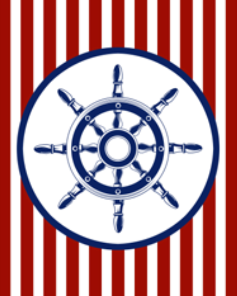 Patterned Beach Towels made with 100% cotton along with a blue rudder in the middle - Rudder