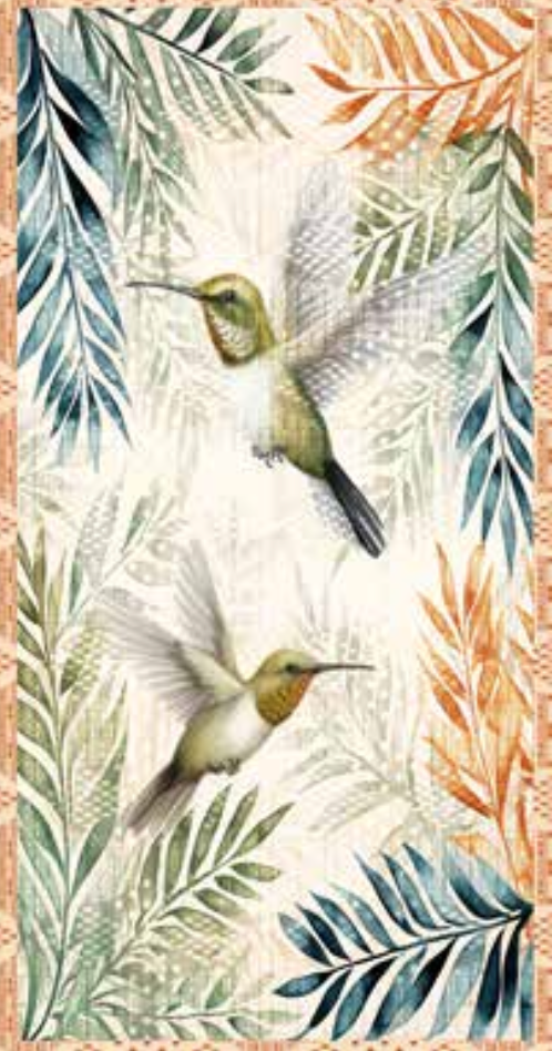 Patterned Beach Towels made with 100% cotton along with humming birds on it - Freedom