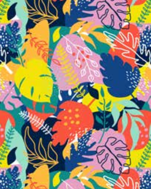 Patterned Beach Towels made with 100% cotton with colourful leaves printed on it - Messleaf