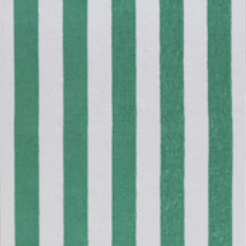 Green/White Cabana beach towel with strip motifs by Minoa Home.