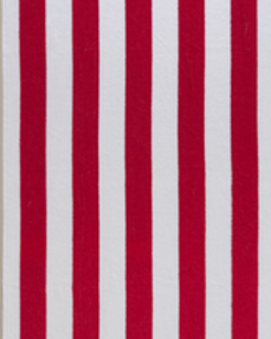 Fuchsia/White Cabana beach towel with strip motifs by Minoa Home.