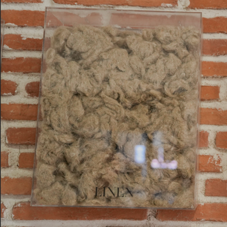 Linen inside a plastic container