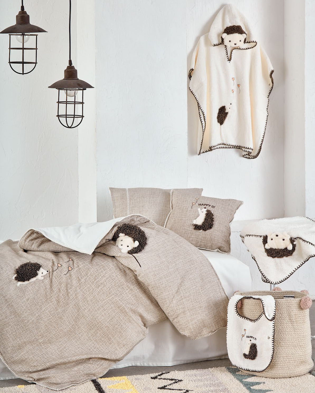 Muslin Duvet Cover Set in beige made with organic sheets.