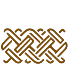 Decorative knot pattern in brown on a white background