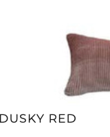 Dusky Red Amaya striped cushions in standard and lumbar sizes — warm-toned sustainable pillows for modern organic interiors.