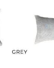 Amaya striped cushions in Grey — standard and lumbar pillows in soft neutral tones for timeless, sustainable home decor.