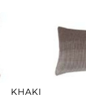 Amaya cushion set in Khaki featuring striped standard and lumbar pillows — earthy sustainable home decor accents by Minoa Home.