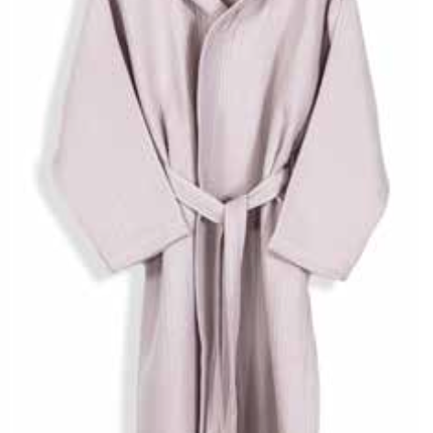 Light grey hooded bathrobe made from sustainable Aegean cotton, featuring a soft eco-luxe texture and minimalist tie-waist design—ideal for spa, hotel, or eco-conscious home living.