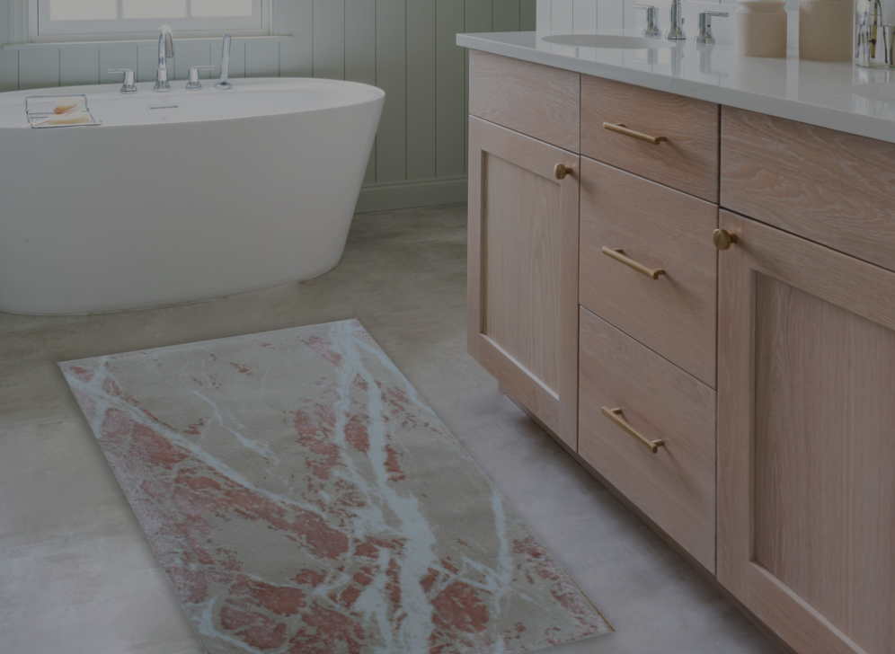 Minoa's modern pink bath mat 