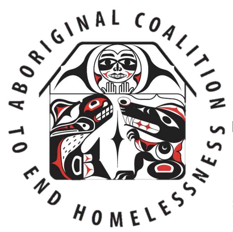 Logo of the Aboriginal Coalition to End Homelessness with stylized figures and text.