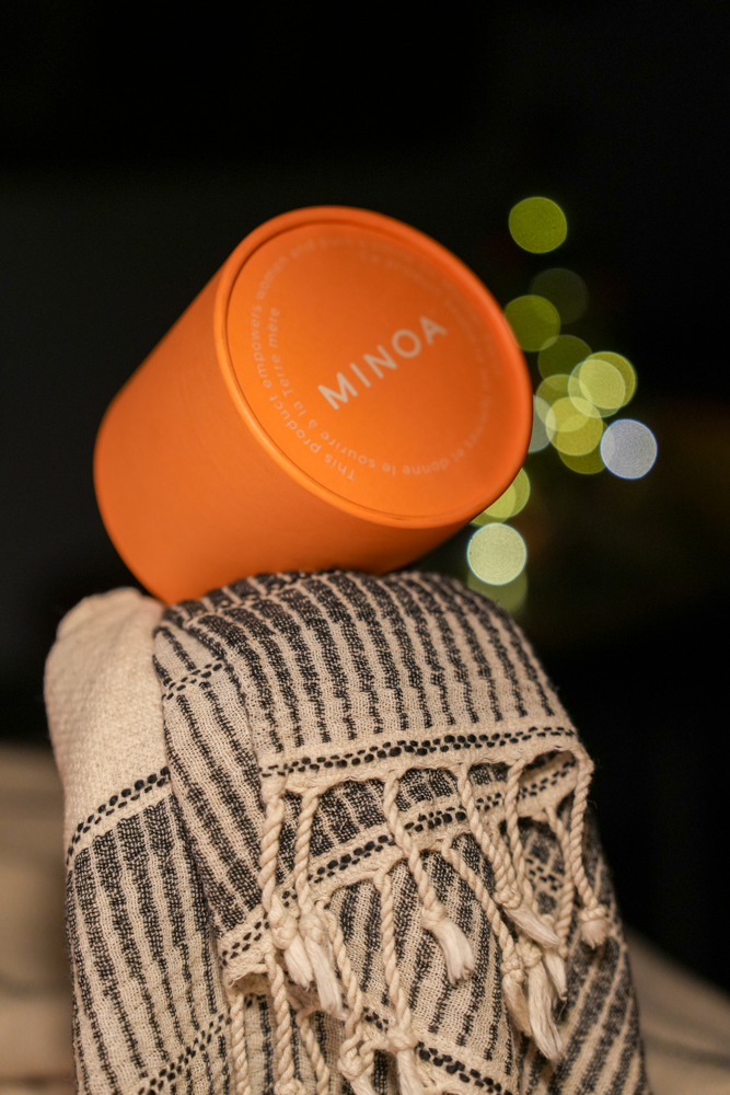 Luxury orange package for Palawan 220-gram Linen Hand Towel that supports circular economy 