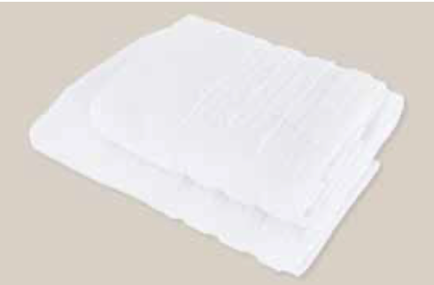 Velora 550-GSM Cotton Towel in white, an organic cotton towel featuring a classic, crisp look with a plush, absorbent texture