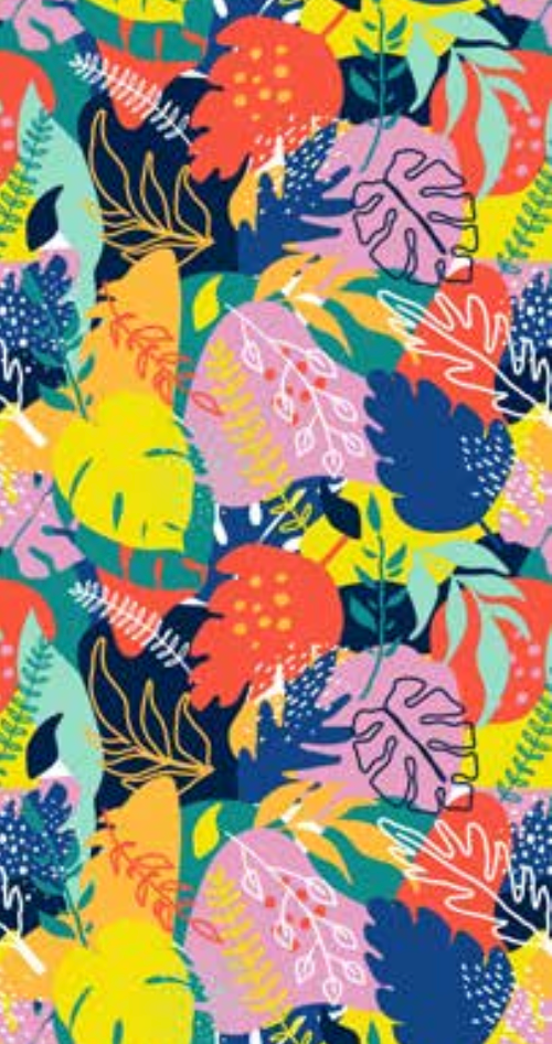 Patterned Beach Towels made with 100% cotton with colourful leaves printed on it - Messleaf