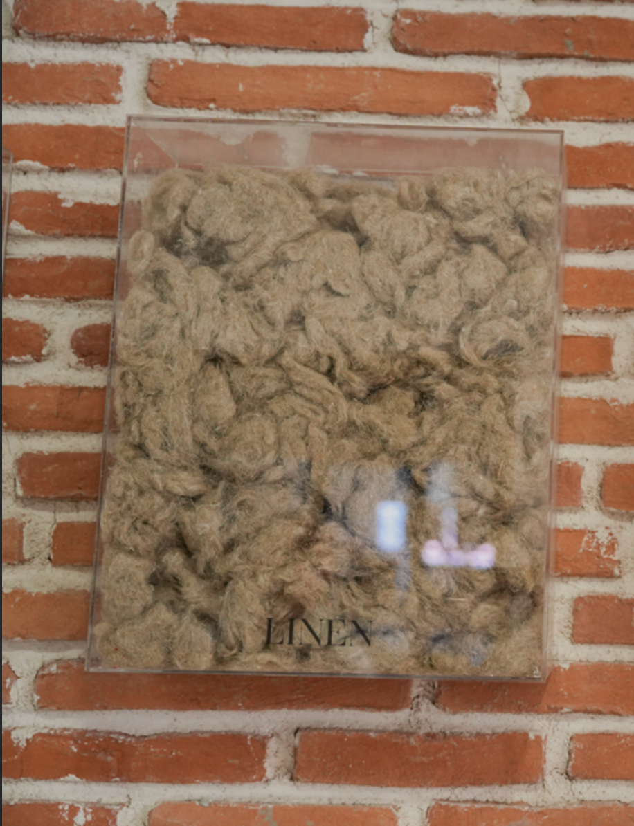 Linen inside a plastic container