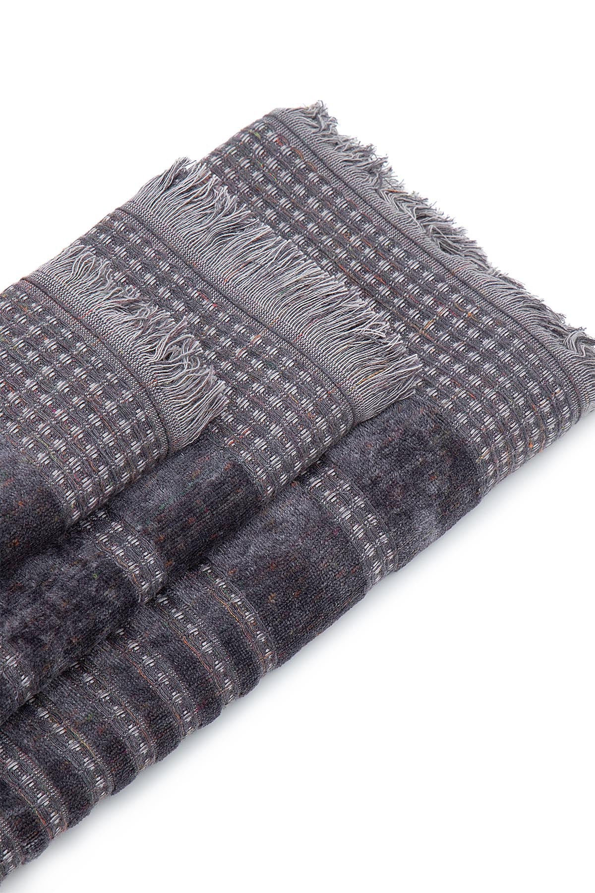 Close-up of the Zeus Organic Cotton Bath, Hand & Washcloth Set in Cozy Cobalt, highlighting the soft texture and rich colour of the towels