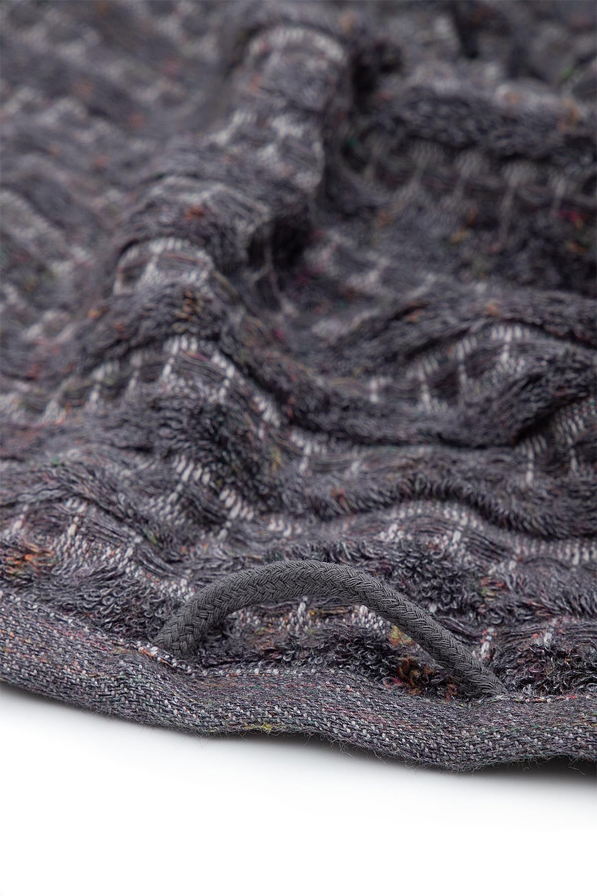 Close-up of the Zeus Organic Cotton Bath, Hand & Washcloth Set in Cozy Cobalt, showcasing the soft texture, vibrant colour with a hanger