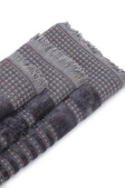 Close-up of the Zeus Organic Cotton Bath, Hand & Washcloth Set in Cozy Cobalt, highlighting the soft texture and rich colour of the towels