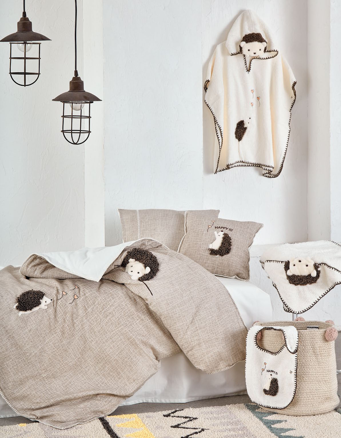 Muslin Duvet Cover Set in beige made with organic sheets.